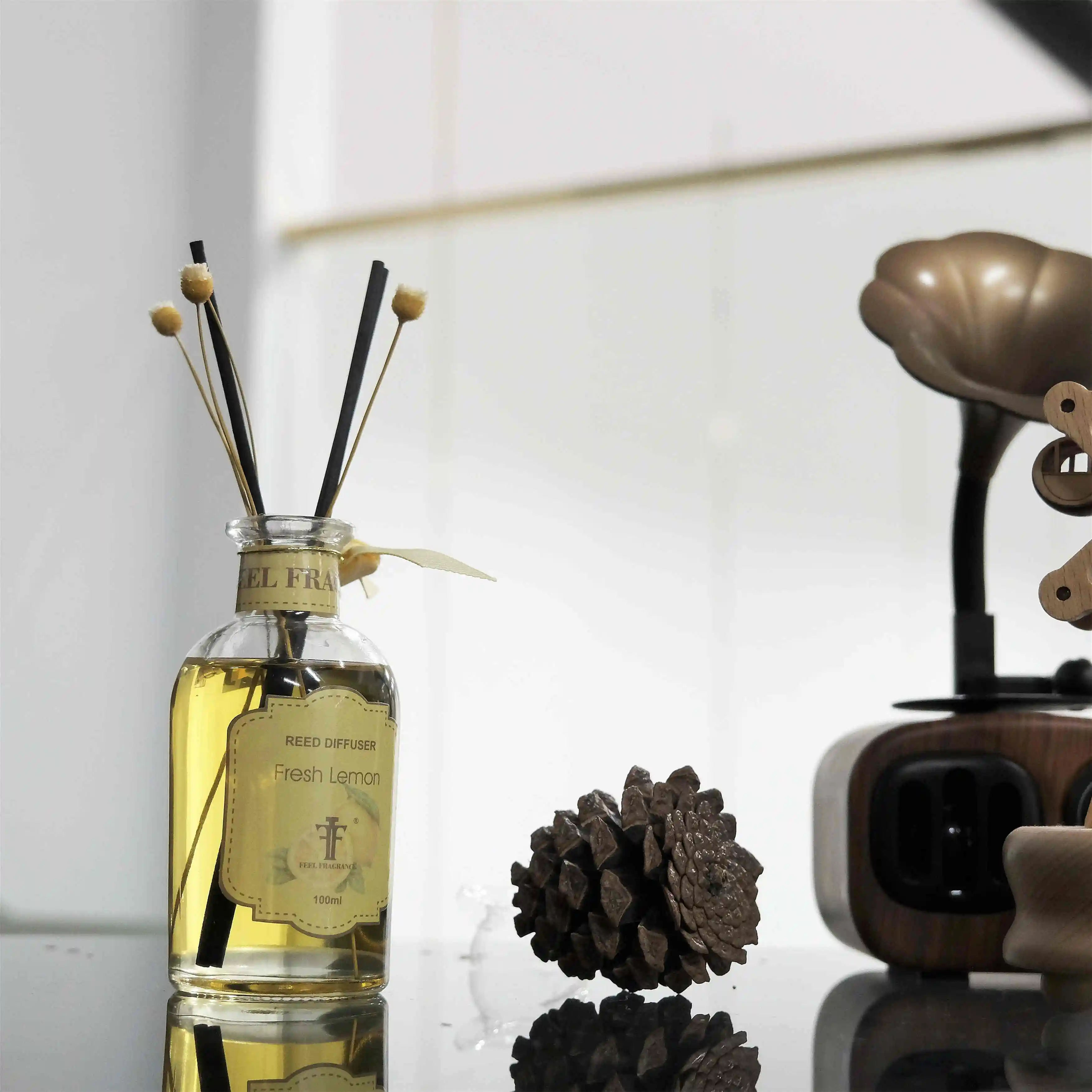 Free Customize Luxury Lavender Fragrance Reed Diffuser Aroma Dried Flower Diffuser Aromatherapy For Home