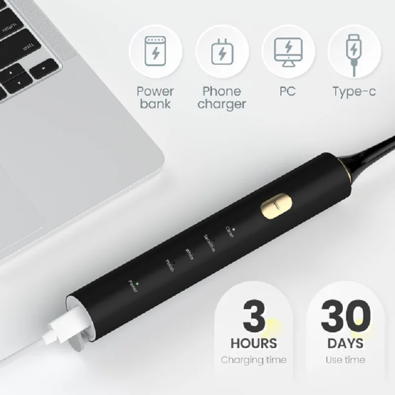 Горячая распродажа Ультразвуковая электрическая зубная щетка с чувствительной резинкой Ipx 7