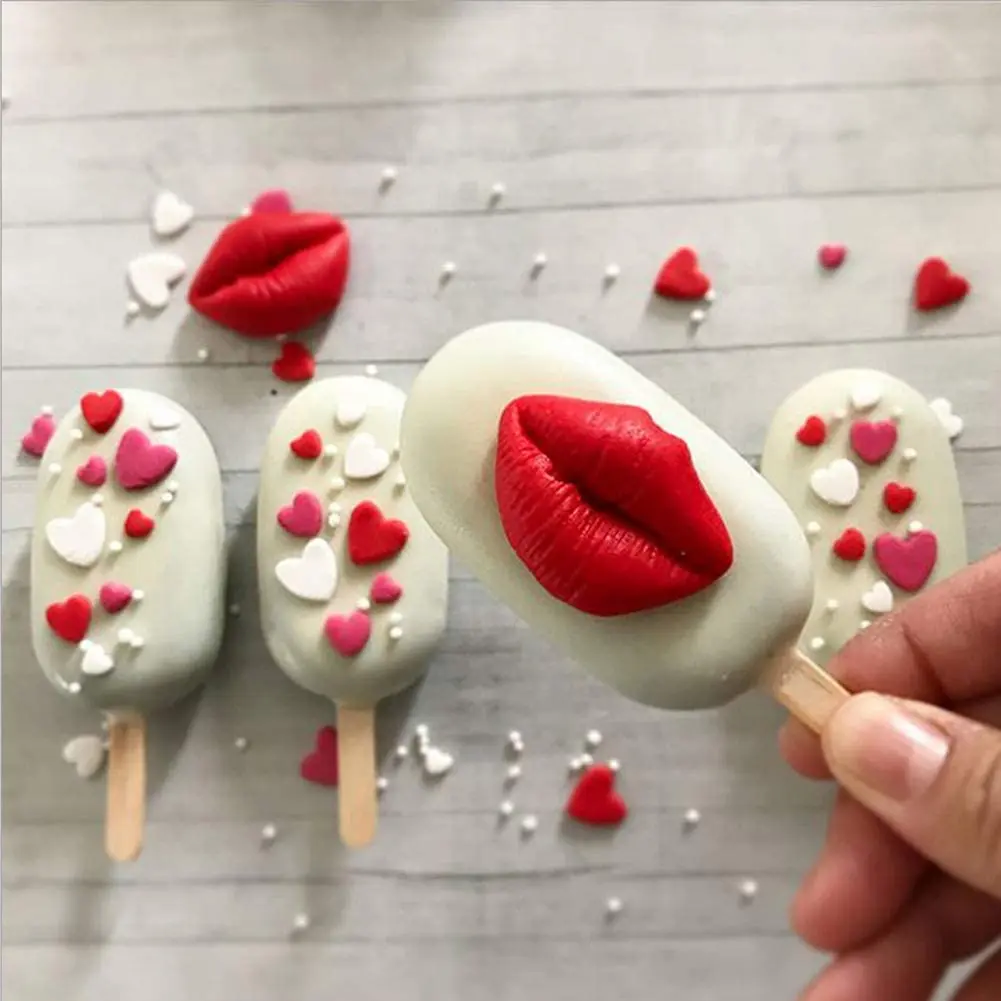 Fusimai Kiss Collection Fondant Candy Silicone Mold Lips Fondant Molds 3D Lip Cake Topper Silicone Mold