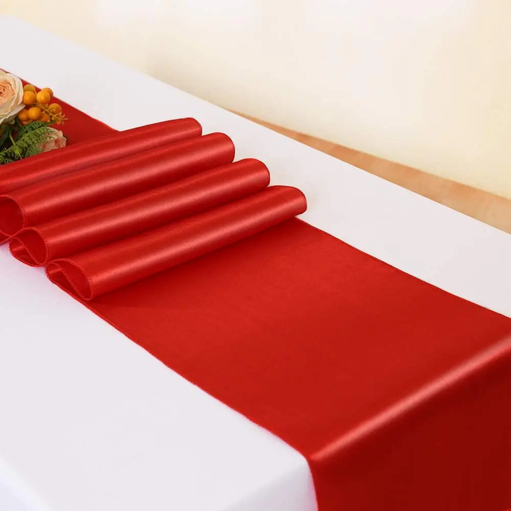 Красная атласная настольная дорожка Jiema роскошные украшения для свадьбы вечеринки дома гостиницы свадебные стола