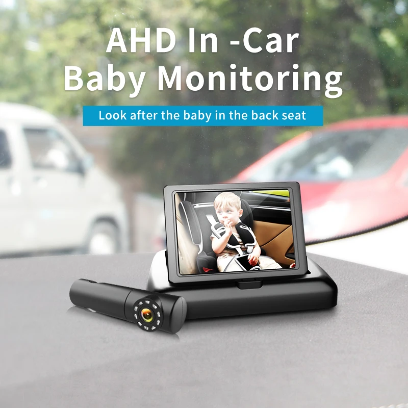 Детская Автомобильная камера HD 4 3 дюймов монитор Автомобильное Зеркало младенца заднего вида полный обзор четкое ночное видение