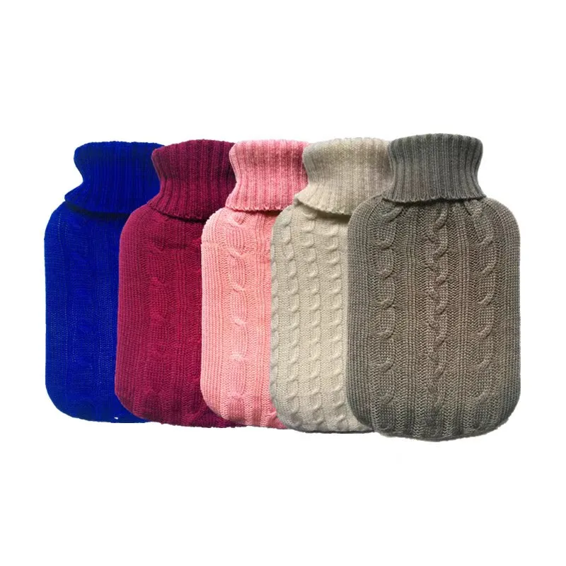 China Factory hot selling high quality Bottles Fur Hot Water Bottle With Knitted Cover