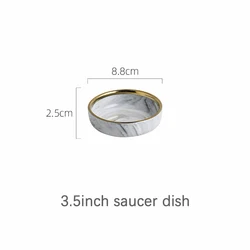 Ceramic Dinner Plates Set Dish Marble Design Steak Food Plate Salad Soup Bowl Dessert Cake Plate Dinnerware Set Restaurant Hotel