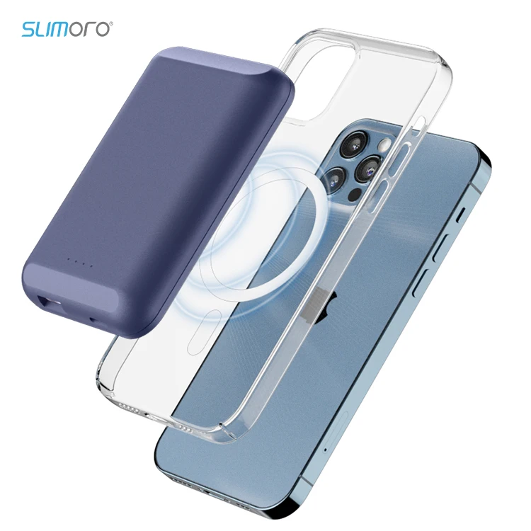 
 Slimoro 5000mAh 10000mAh 5W 15W Universal Wireless Power Bank 12V Portable Lightweight Magnetic Power Bank Wireless Charger  