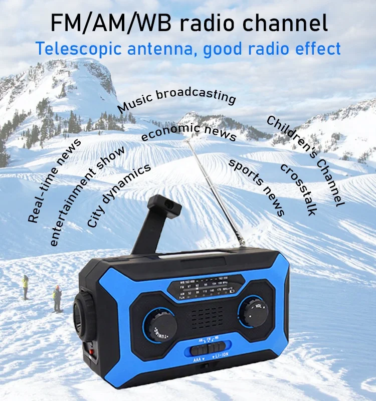 Dooomore 4000 мАч солнечная батарея аварийная погода am fm радио Портативный Динамо с