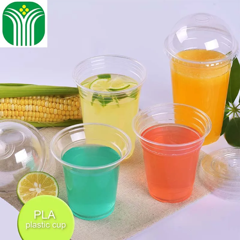 logo printed biodegradable PLA disposable  plastic cup for juice