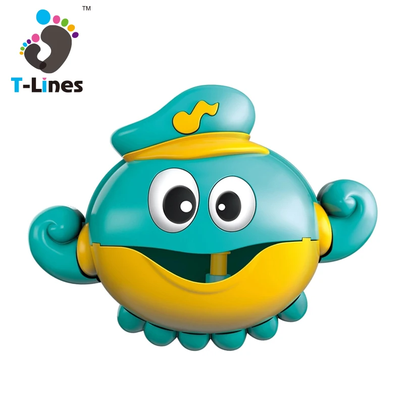 Hot Sales Bubble Toys Bath Electric Cartoon octopus Musical Hat Foam Blower bathud For Baby