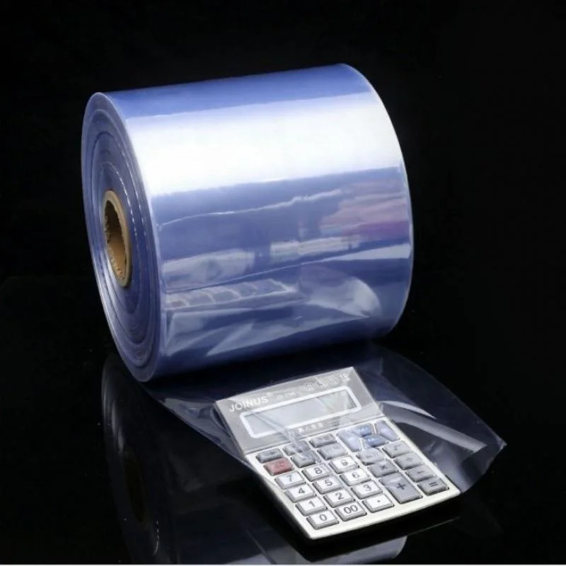 40Micron Light Blue PVC Heat Shrink Tube Film Plastic Roll Transparent Heat Shrink Sleeve Film for Packing