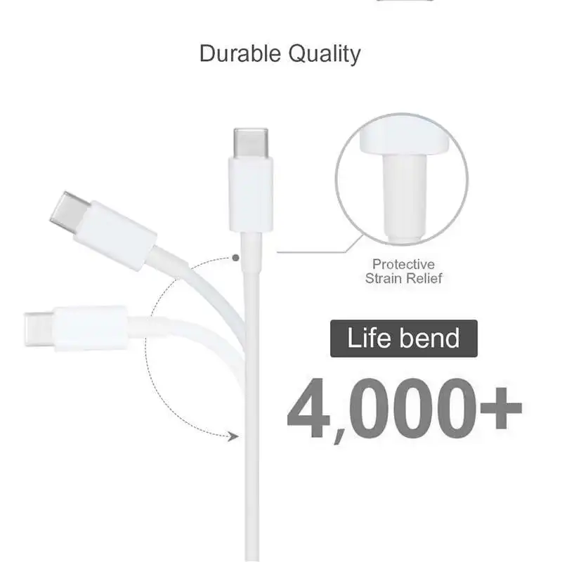 Hot Selling 1M 2.4A PD Cable Type C To Type C Fast Charging data cable for Mobile Phone quick charger