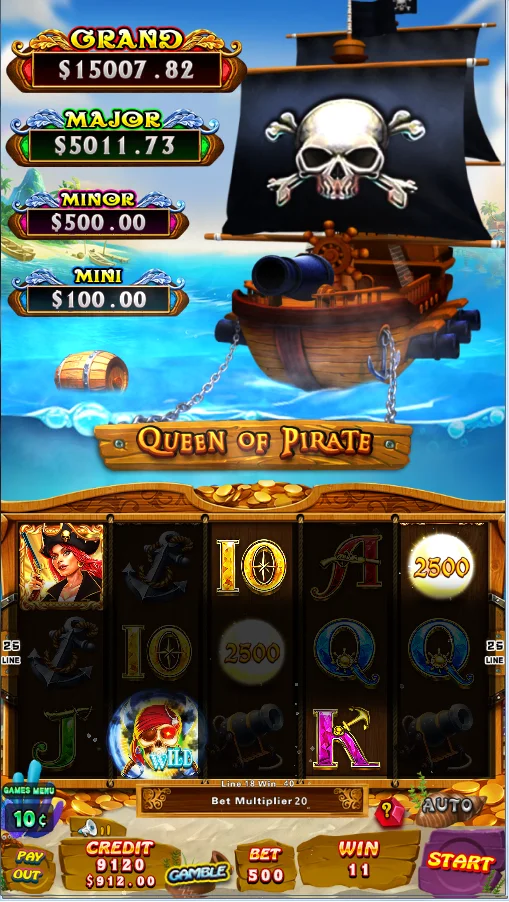  Игровой автомат Queen of pirate вертикальный разъем для игр игровой казино с