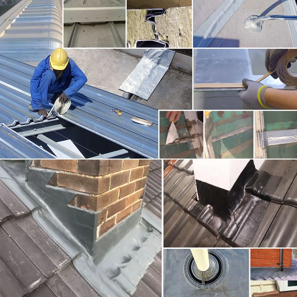 Aluminum Foil Butyl Roof Sealing Waterproof Membrane Lead-free Flashing Tape