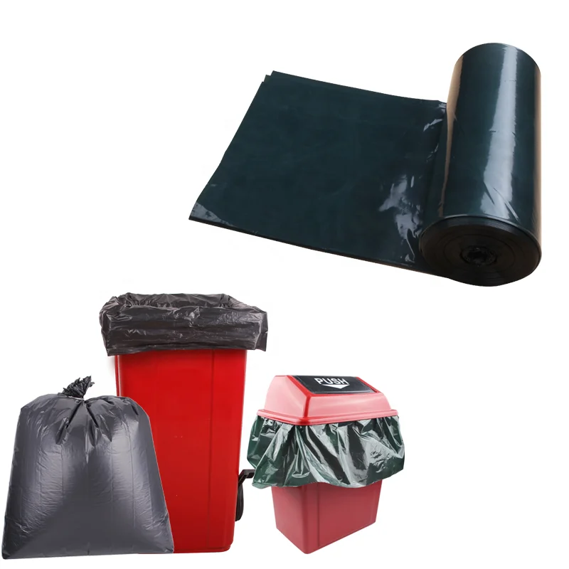 Factory Price Trash Bag Roll 27L-240L Extra Thick Heavy Duty Black Garbage Bag Bin Liner