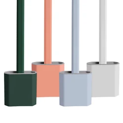 Household Mini Silicone Toilet Brush Cleaner Tool For Bathroom Cleaning Silicone Toilet Brush Wall Mounted And Holder Sets