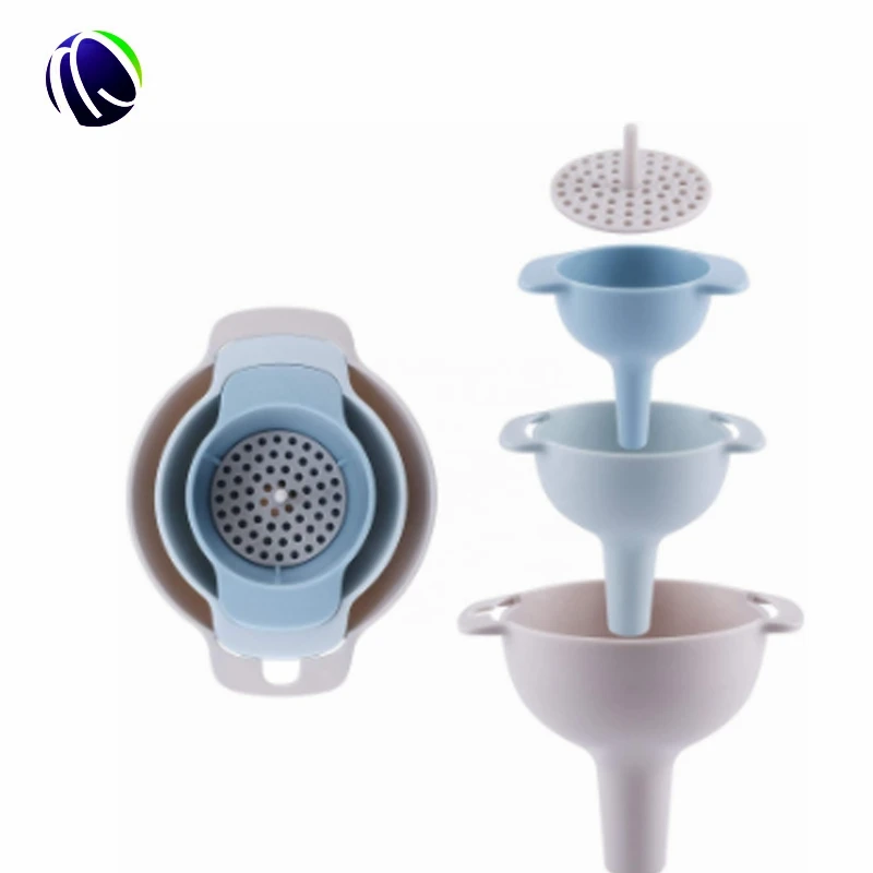 4 в 1 маленький средних и больших размеров, для кухни, и растительное масло пластиковая воронка Набор еды со съемной сетчатый фильтр