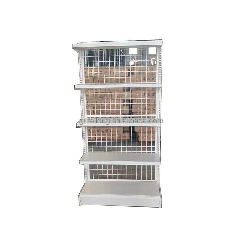 fashion design shelves metal shop rack wire mesh back panel store shelf supermarket shelves