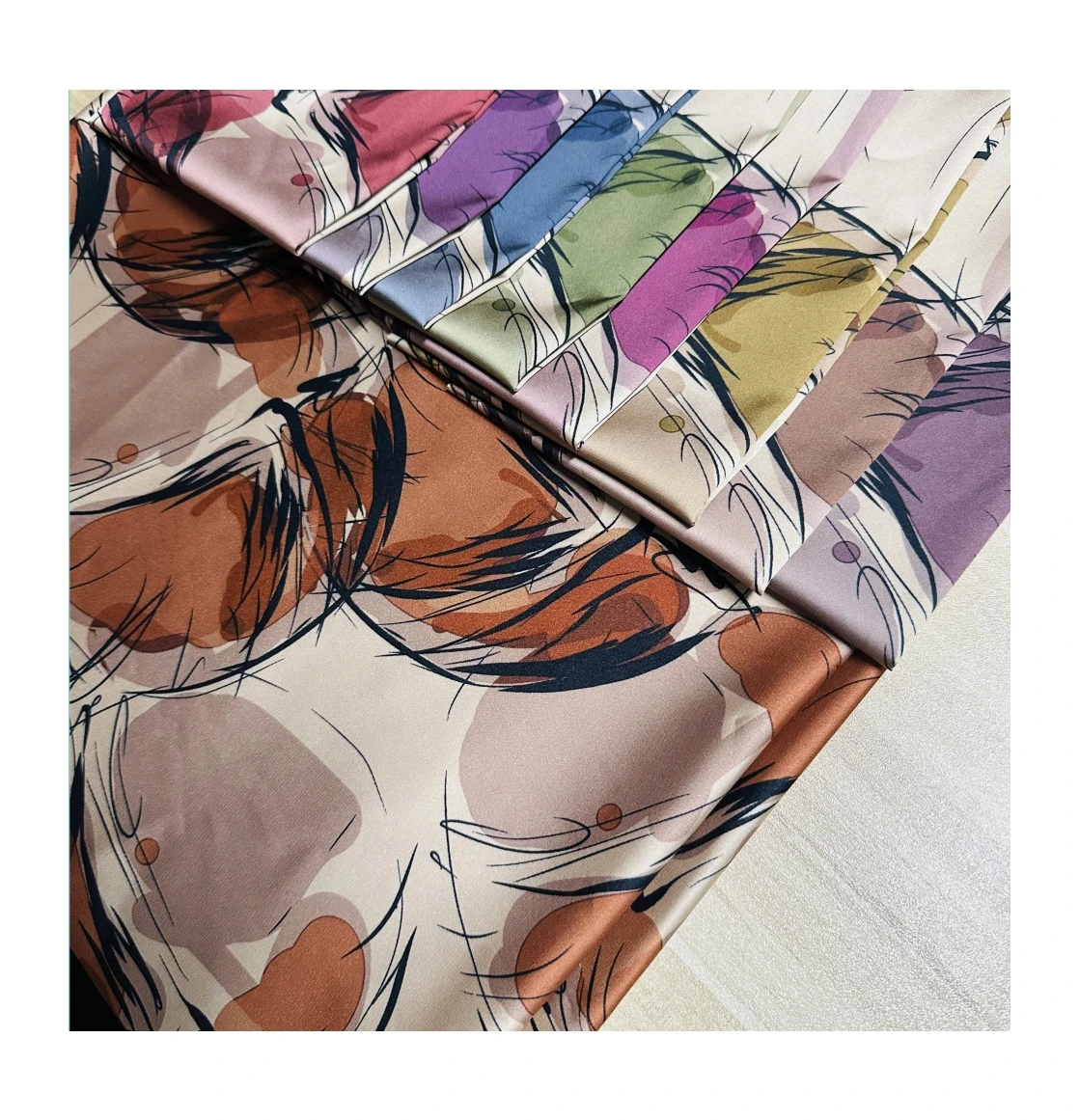 High quality satin silk fabric 50D 75D 100D polyester stretch charmeuse satin fabric for garments