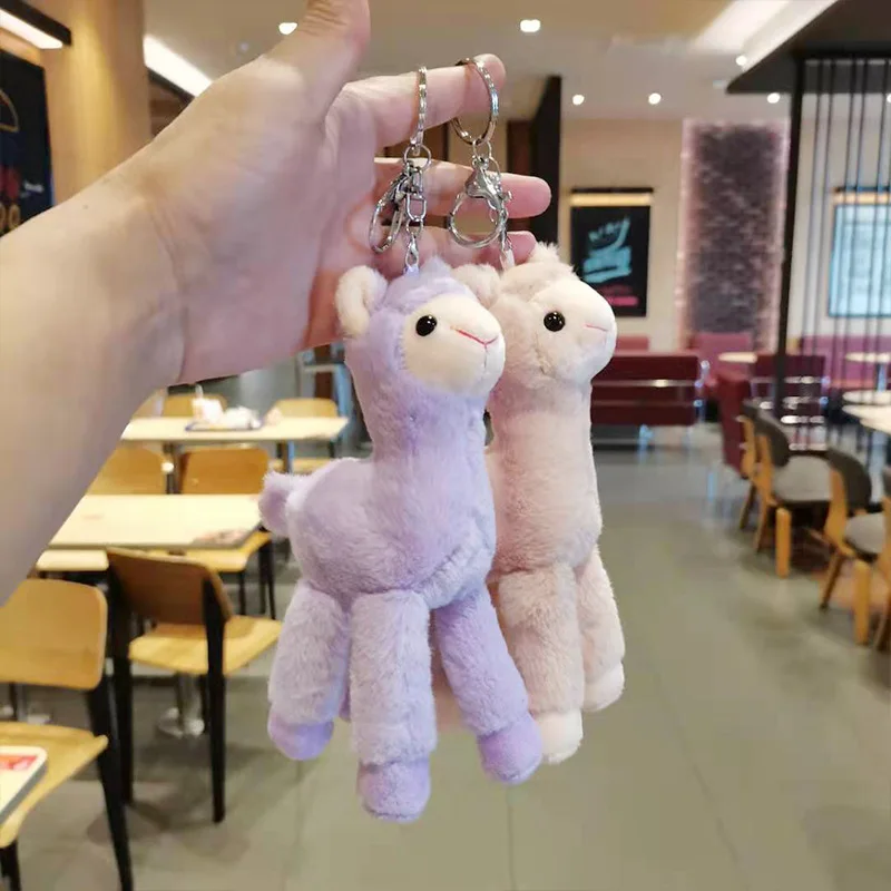 Cute God animal alpaca wool toy doll small mini doll bag hanging ornaments wholesale key chain
