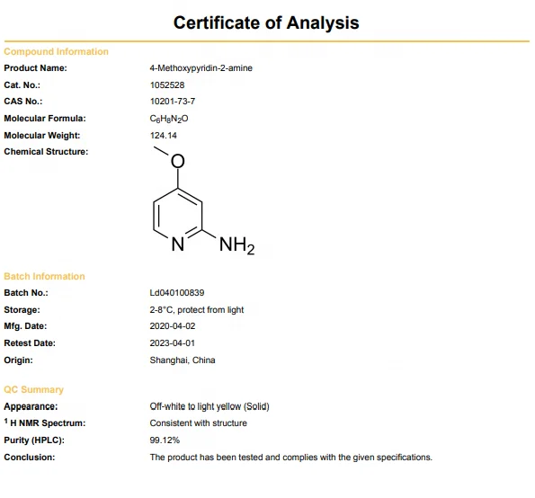 Achieve Chem-tech (Since 2008) Chemicals 4-Methoxypyridin-2-amine CAS 10201-73-7