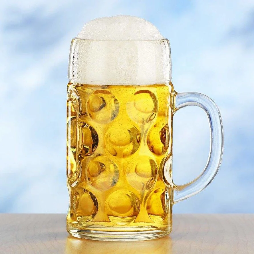 Hot Sale Beer Mugs with Handle 1 liter Beer Mug Drinking Glasses Pub Drinking Mugs Stein Water Cups with Dot Design