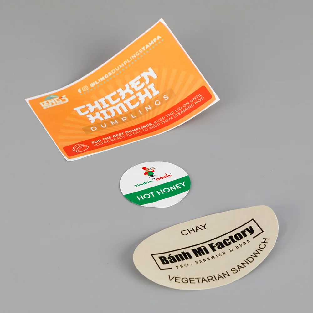 Rectangle New Custom Logo Printed Roll Adhesive Acrylic Carton Sealing Label Stickers for Food Bag Packaging