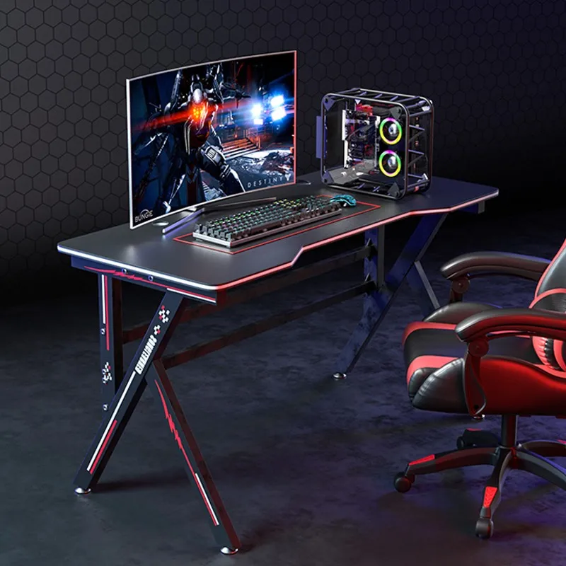 Low Price Customized logo Mesas De Gamers Gaming Desk Workstation Can Add Rgb Gaming Table Black Gamer Table PC Computer Desktop