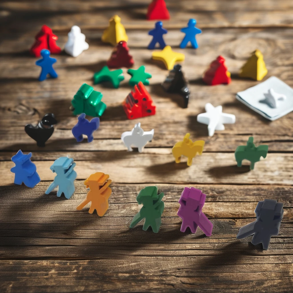 Random gift 20pcs Custom designs Cattle knight woodPieces wooden Board Game pieces  meeple Pawns Tokens Spinner Coins Play Money