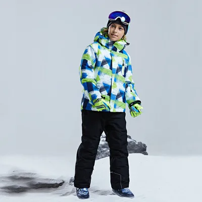Snowboarding Jacket+Pant Boys Girls Windproof Warm Outdoor Sports Snow Suits Ski Kids Set Winter Jacket Snowboarding