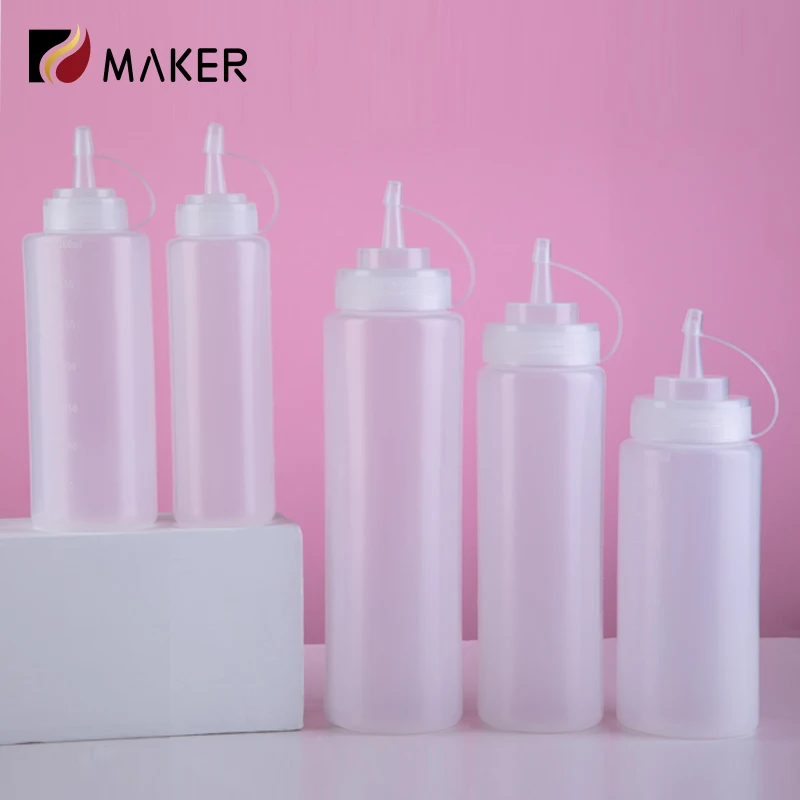 Factory Sale 240ML 500ML Ketchup Squeeze Bottle Wholesale Empty PE Plastic Tip Squeeze Chili Sauce Bottle For Tomato Salad Sauce
