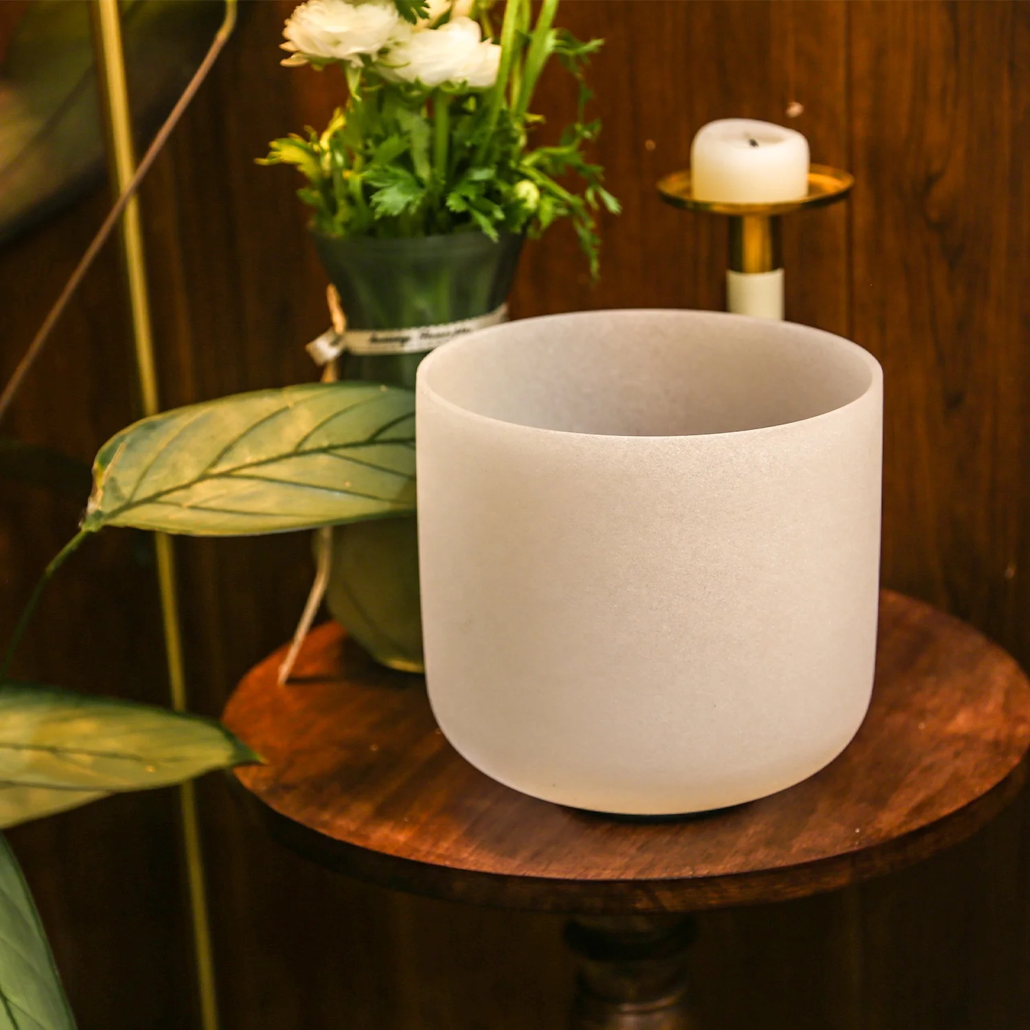 Factory Wholesale 6-24 Inch 432hz/440hz Chakra Set Of Quartz Frosted Crystal Singing Bowl