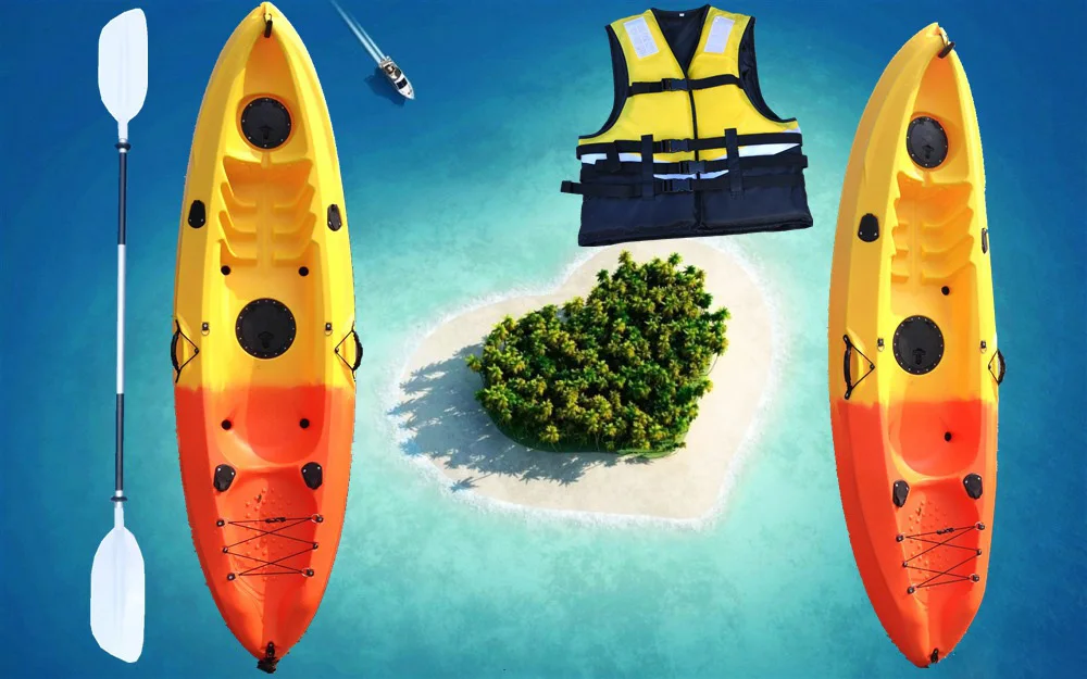 Big Mola Plastic Sea Kayak Paddle Sit on Top Surfing Small Boat Roto-molded Rowing
