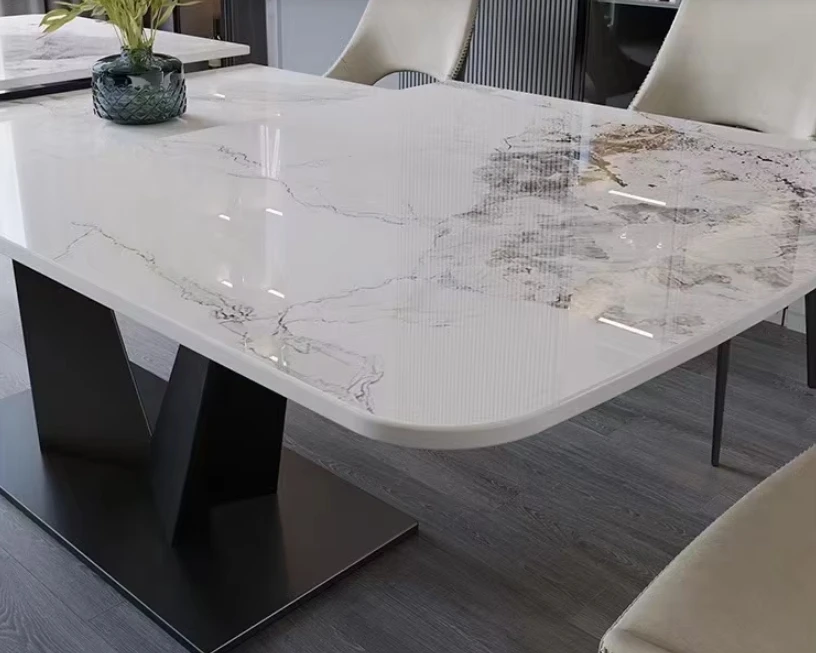 Arabic Style Multifunctional Sliding Dining Table with 8 Chairs for Sale