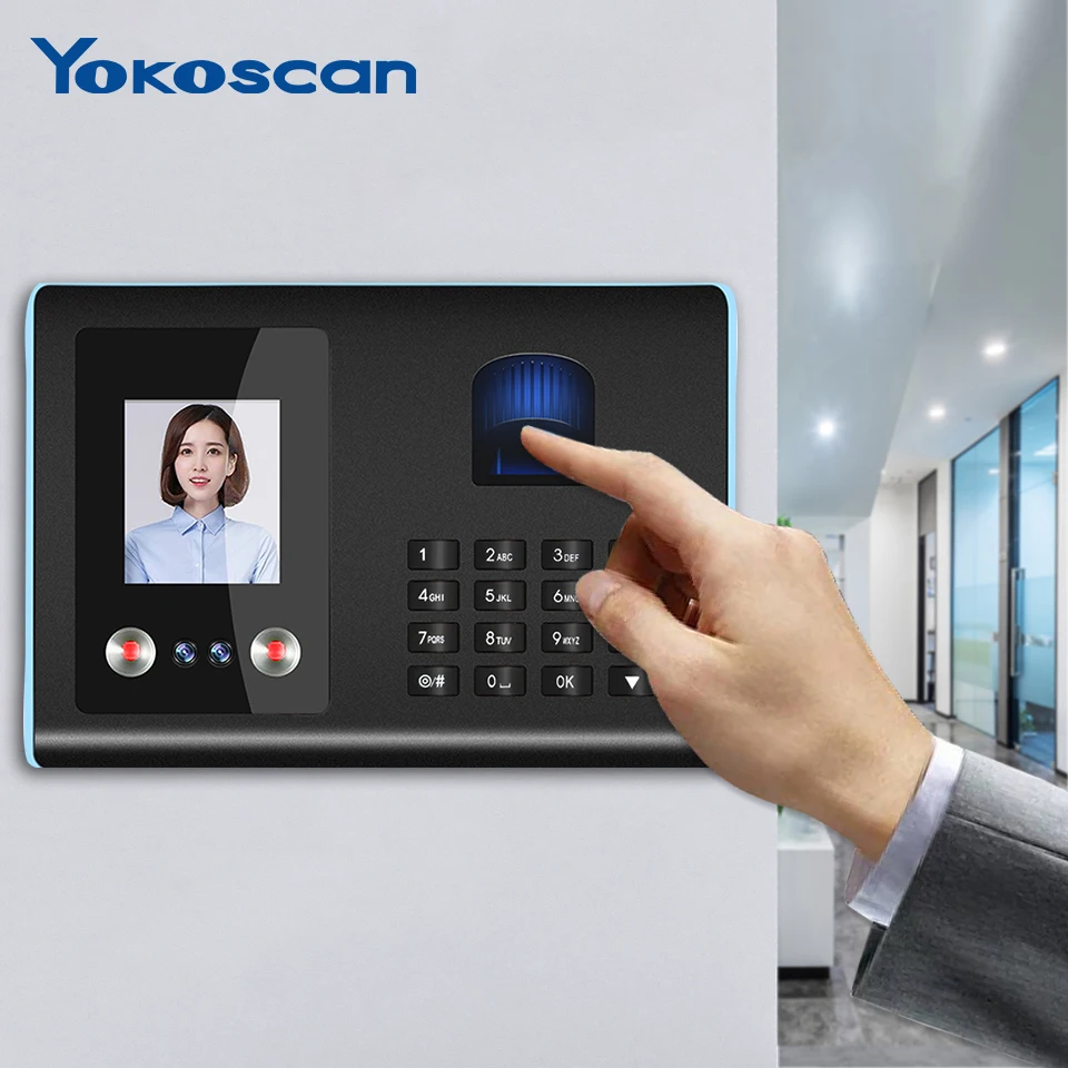 FA01Staff Biometric Face Recognition Fingerprint Scanner Clock In And Out Employee Time Attendance Machine Time Recorder