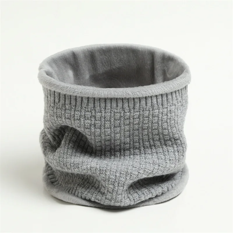 HZW-24094 Ladies Winter Unisex Snood Knitted Neck Warmer Scarf Women Adults Outdoor Wear Classic Plain Circle Neck Scarfs