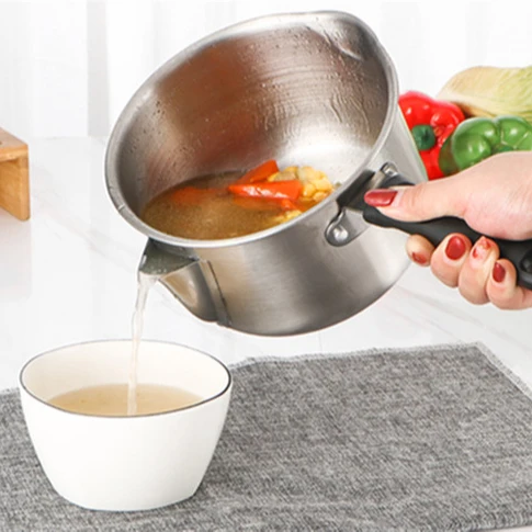 
Stainless steel Non-stick Milk pot strainer with glass lid and Handle 