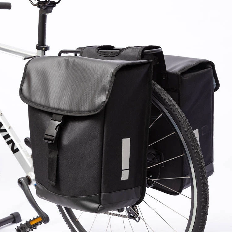 Waterproof Reflective Stripe Bicycle Rear Seat Panniers Pack Bike Bicycle Double Bag