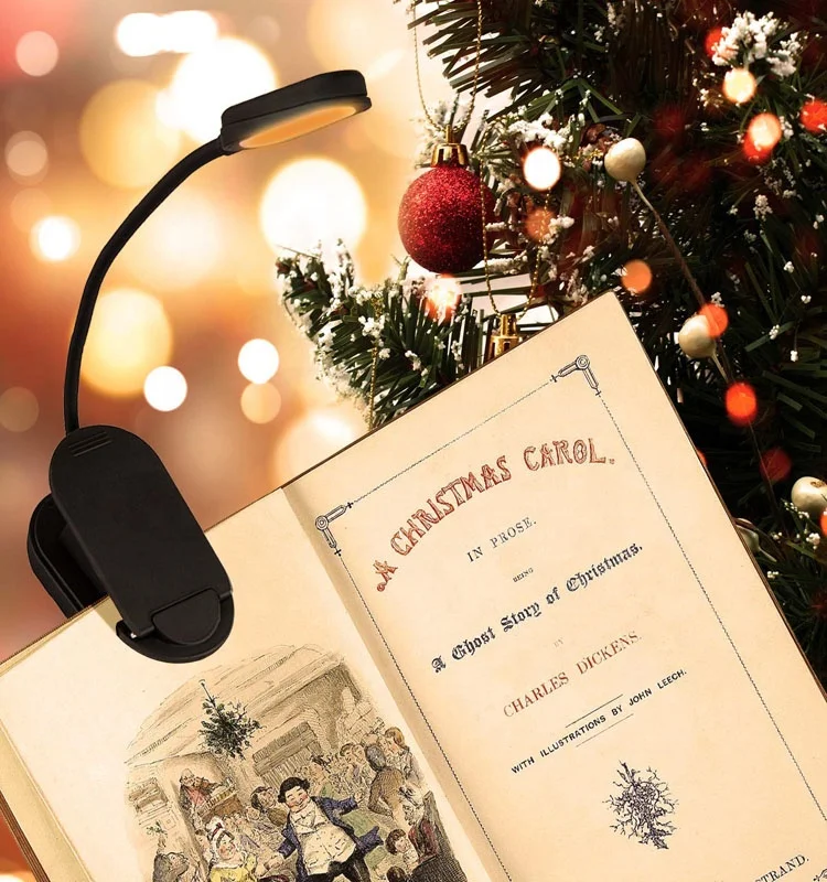 
Book Light Blue Light Blocking Amber Clip-On Reading Light 1600K Warm LEDs for Reading in Bed Rechargeable 1200mAh Battery 
