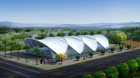 Высокопрочная ПВХ мембранная структура г/кв. М усиленная виниловая ткань для архитектуры