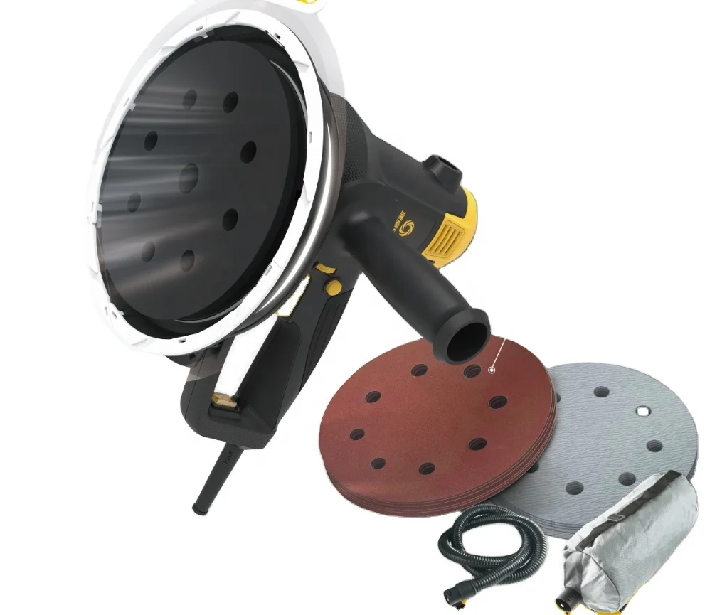 Fine grinding hand-held dustless 750W orbital electric Sander Machine for cement floor daywall putty dry polishing sander
