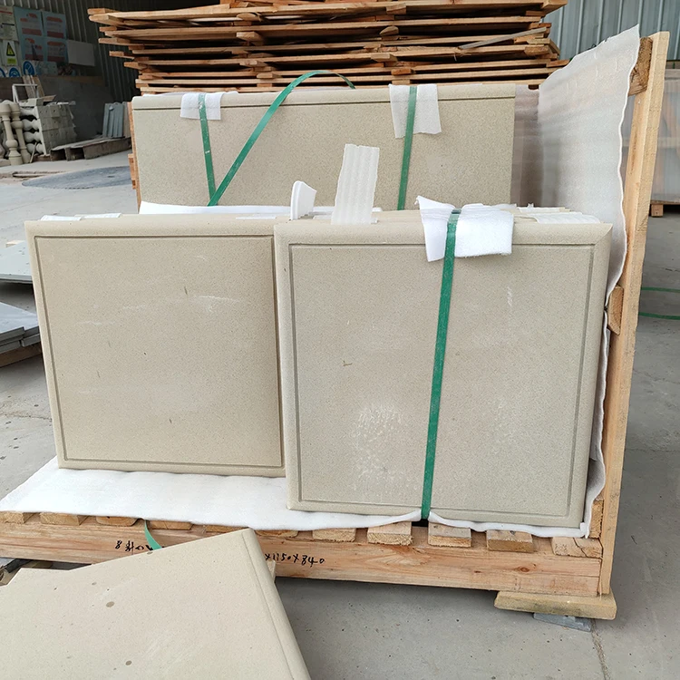 100% natural beige color sandstone tiles for wall decor