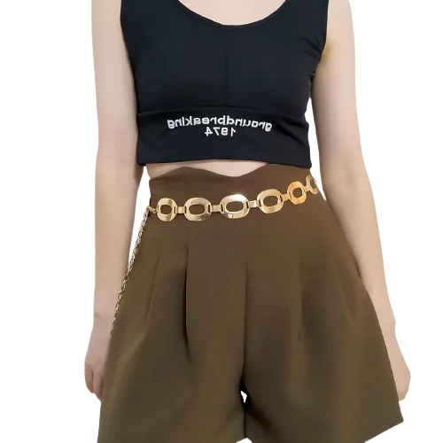 Эластичный женский пояс-цепочка на талию, дизайнерская цепочка с эластичным поясом, универсальное украшение для юбки, маленький пояс для женщин