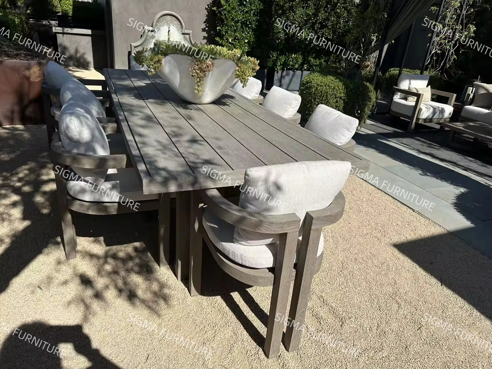 2024 Modern Patio solid Wood  teak Garden Set luxury Outdoor Sofa Set Dinning Table Set With Chairs