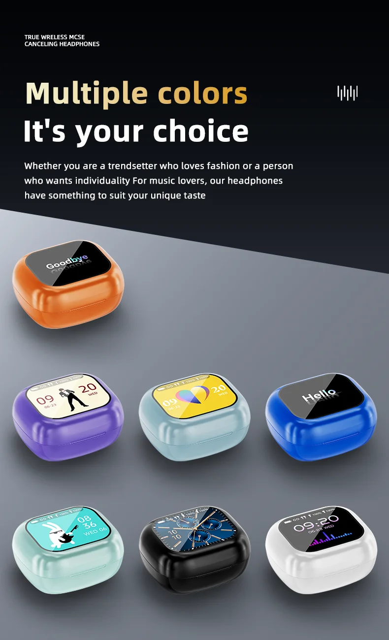 WT-7 A9pro A11 PRO Touch Screen TWS ANC ENC 2024 Earphone BT Call in-ear Headphone Noise cancelling True Wireless Earbuds