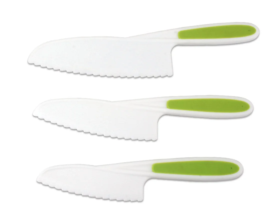 Economic professional  colorful kids children kitchen child safe  knife set  with PP&POM handles