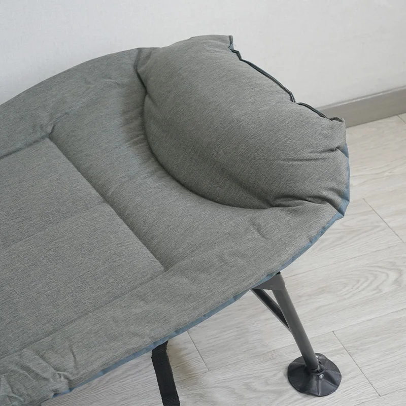 Camp Reclining Rest Chair Soft Cotton Mat Mattress Nap Cot Bed Portable Sleeping Travel Office Steel Folding Outdoor Camping Bed