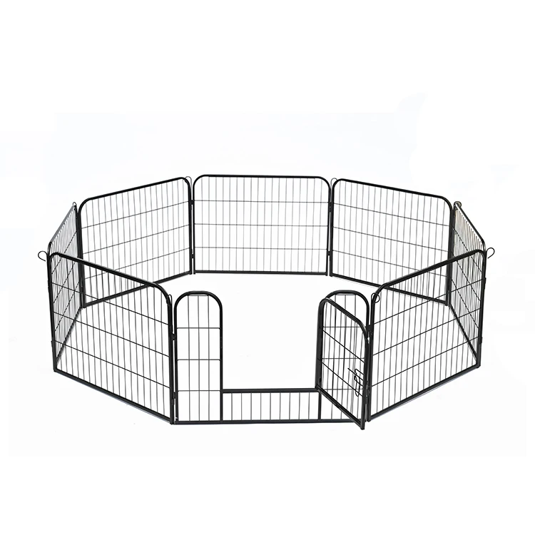 Portable 8-Panel Pet Playpen Breathable Small Animals Exercise Pen Cats Outdoor Fence Button Metal Wire Iron Steel Nylon Plastic