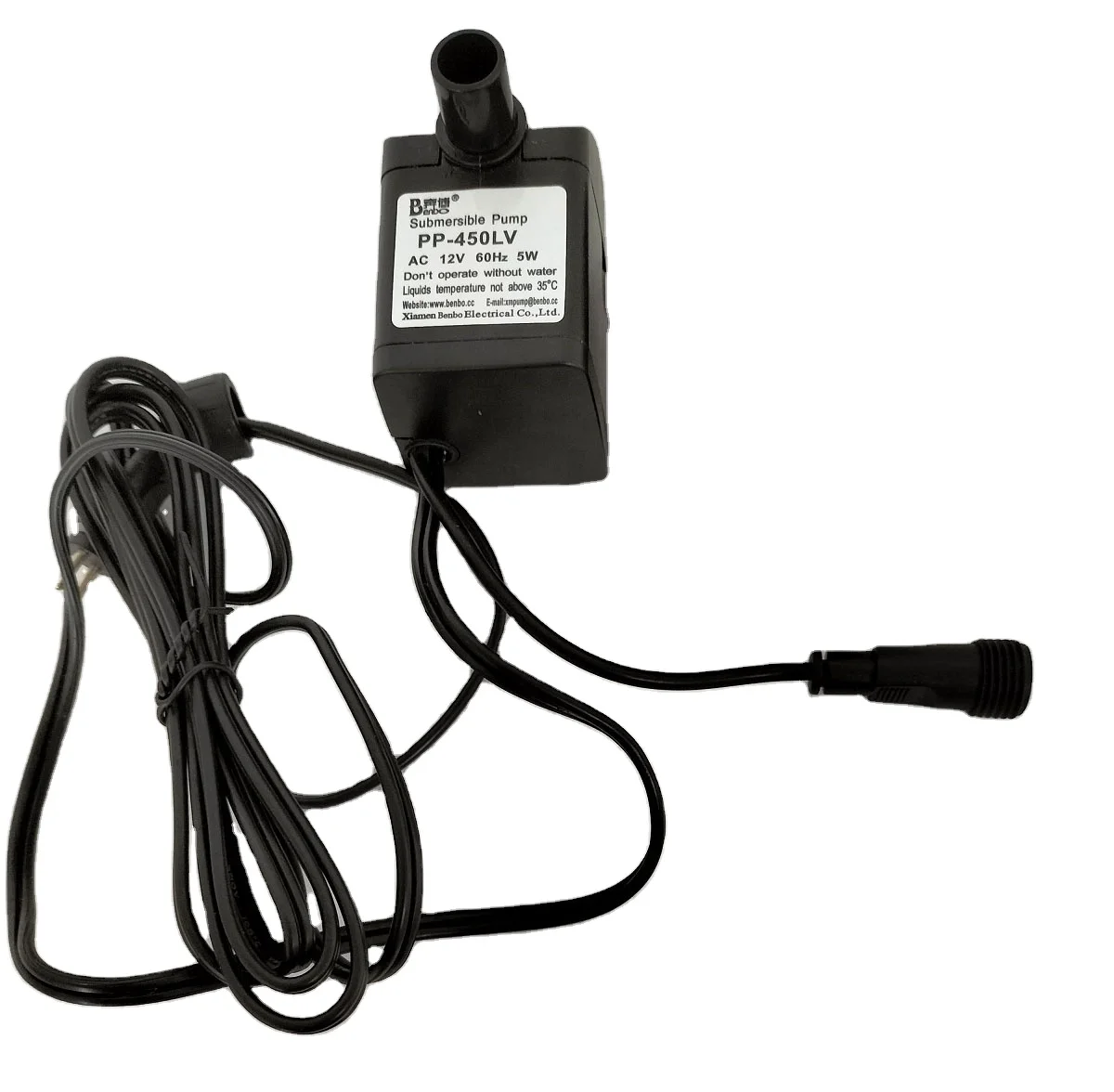 Benbo Low pressure Flow rate 120GPH Water Pump for garden Fountain Pump with LED light