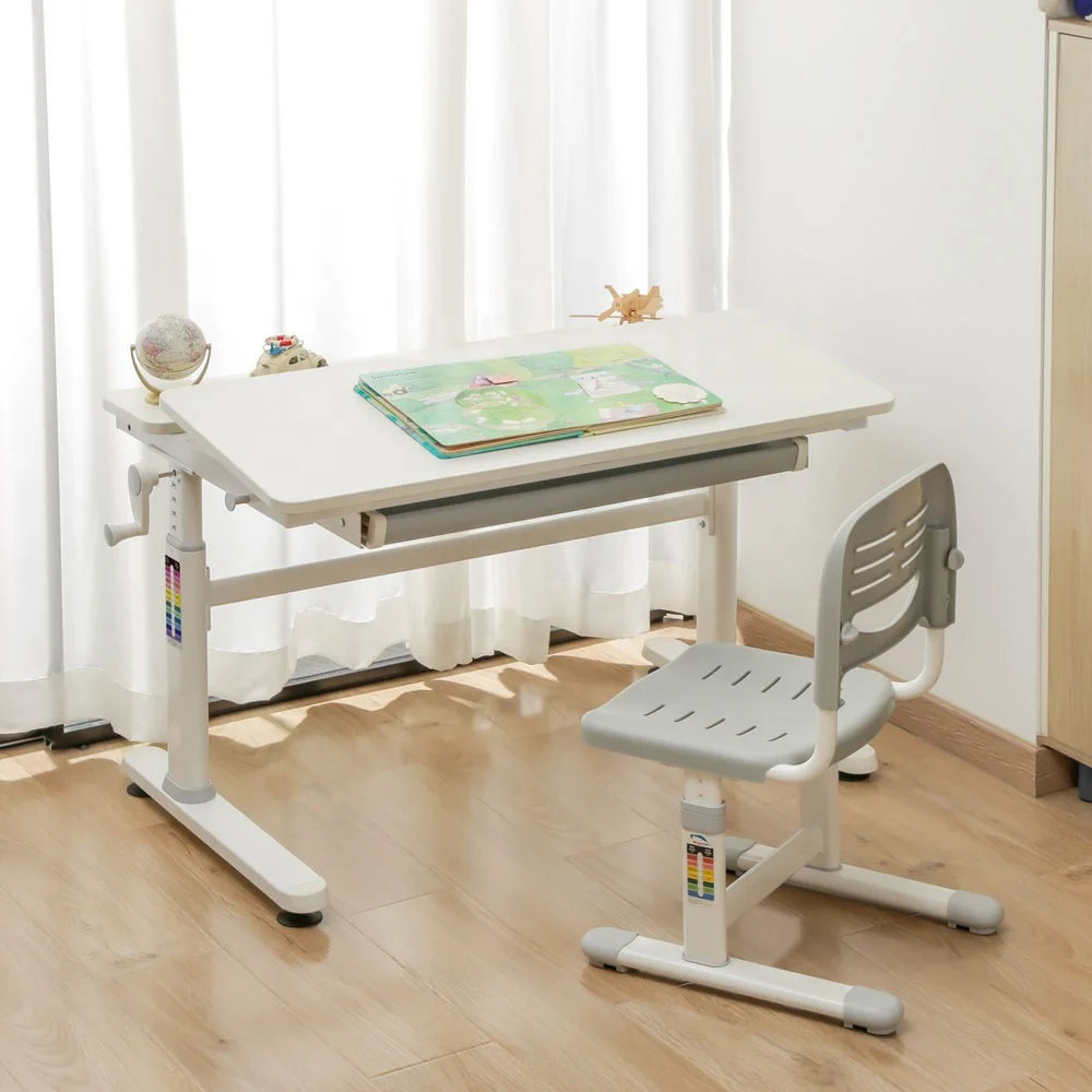 Большой детский стол эргономичный многофункциональный с выдвижным ящиком