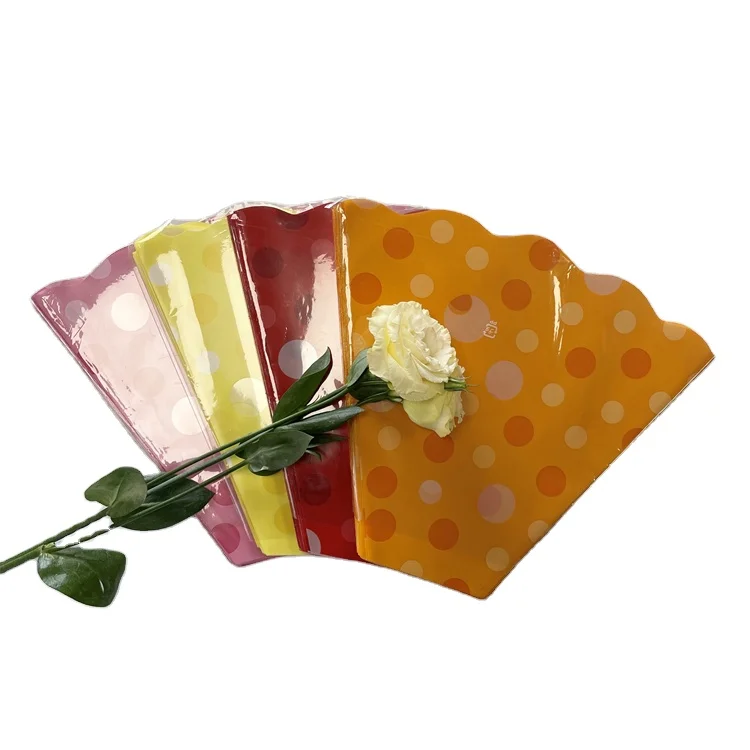 Hot sale design flower plastic sleeves customized colorful bouquet exquisite packaging bag