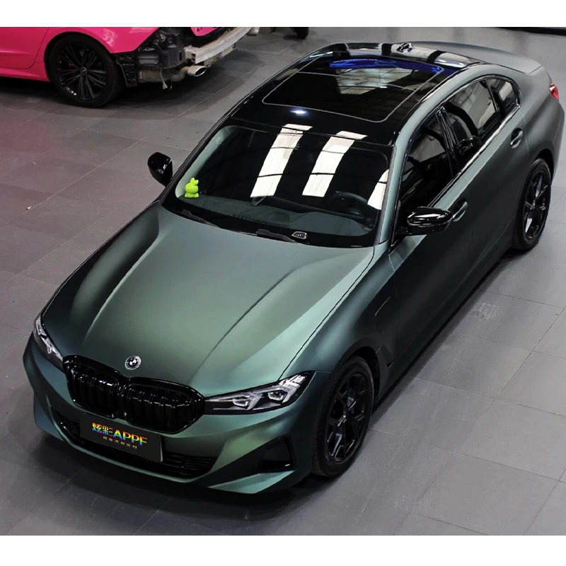 Auto Paint Color Change Film 1.52*18 M Adhesive Vinyl Sticker Wrap Vinyl Super Matte Dark Green For Car Body