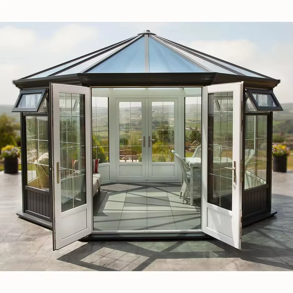 Waterproof Exterior Unitized Glass Curtain Wall System Tempered Roof for Sunrooms & Glass Houses Structural Window Wall
